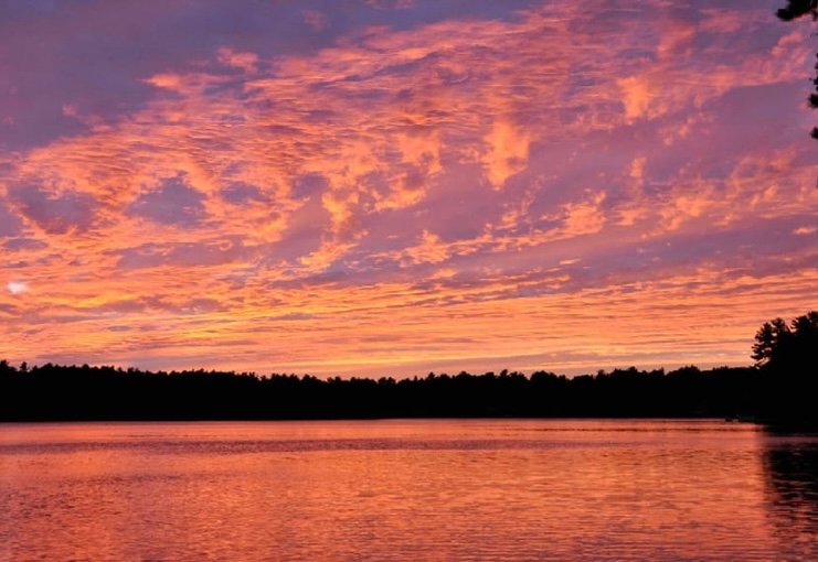 Reflected reddish sunset