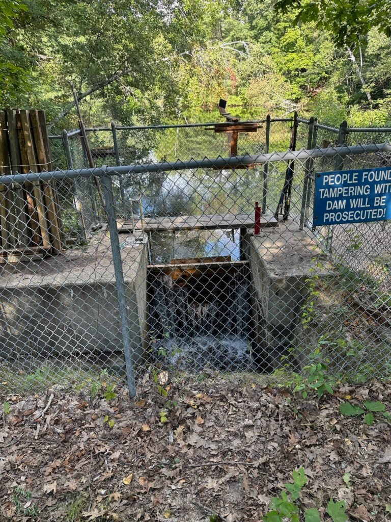 Thomas Pond dam in 2023